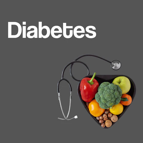 A white panel with the word – Diabetes – on it