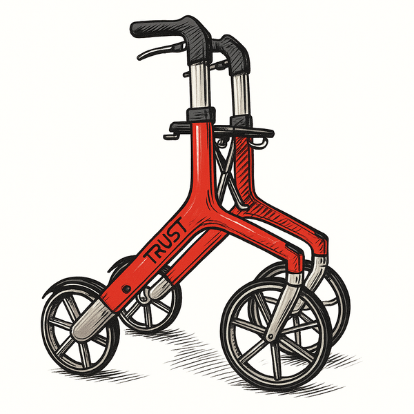An illustration of a rollator
