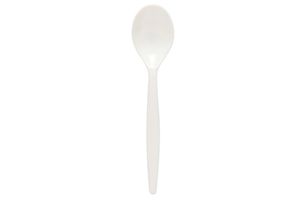 Standard Reusable Dessert Spoon - White