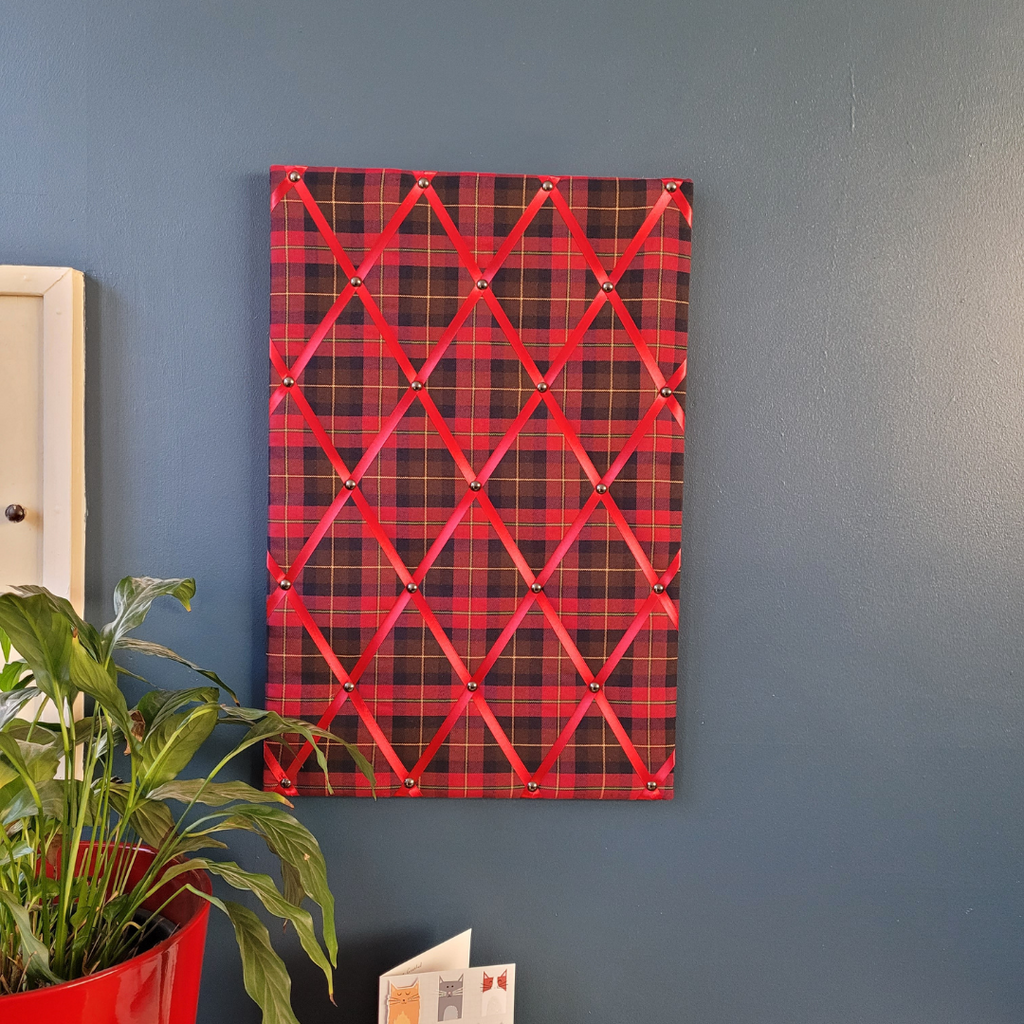 Fabric Notice Board - Burgundy Boyd