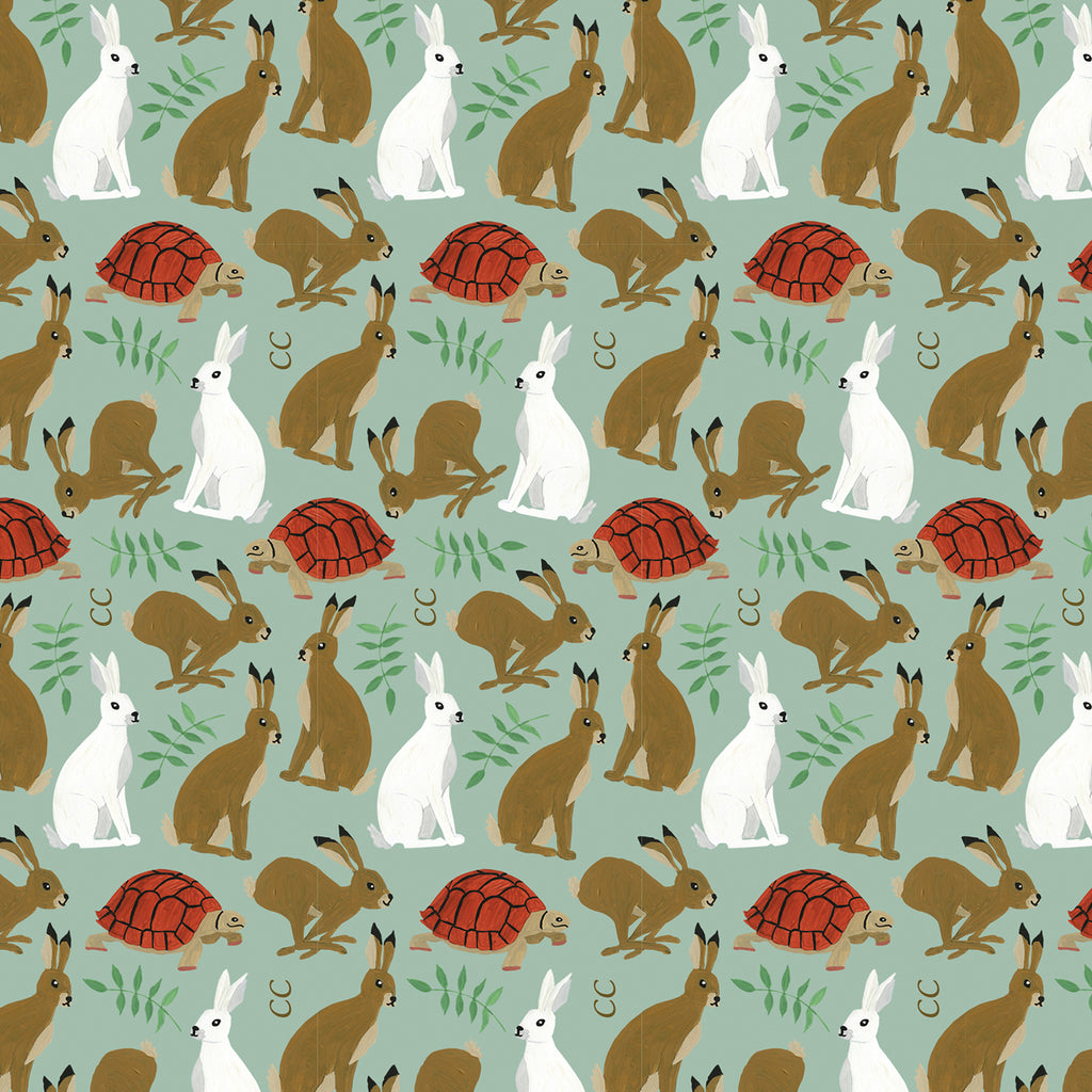 the image shows a close up of the hare and tortoise design on the classic cane