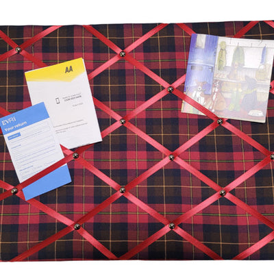 Fabric Notice Board - Burgundy Boyd
