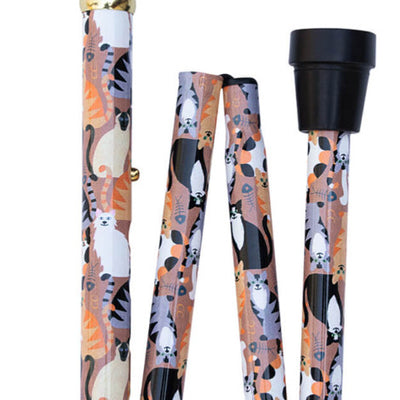 Classic Canes Folding Derby Adjustable Walking Stick - Classic Cats