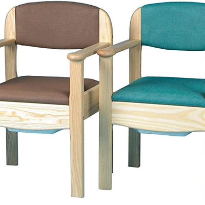 Extra Wide Royale Wooden Commode Chair - Pink, brown, green and blue