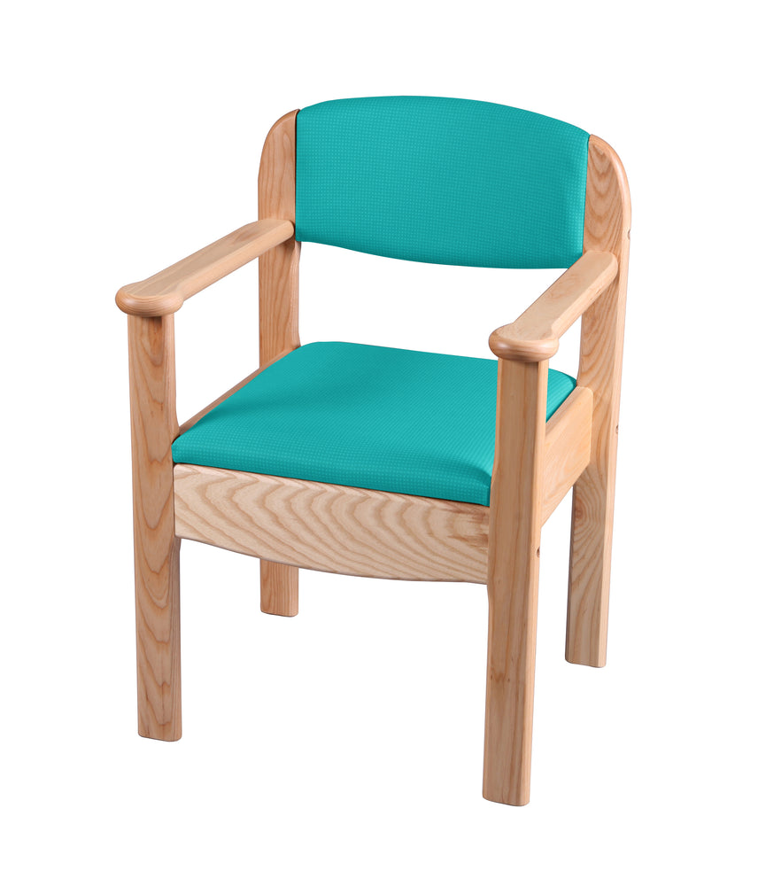 The turquoise Extra Wide Royale Wooden Commode Chair