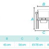 Herdegen 3 in 1 Foldable Toilet Seat - measurements