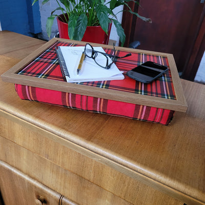 Royal Stewart Red Tartan Lap Tray with Bean Bag