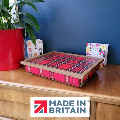Made in the Mill Royal Stewart Red Tartan Lap Tray with Bean Bag