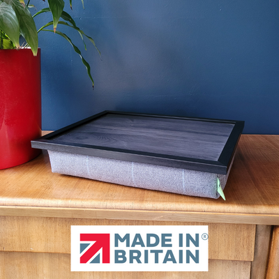 LIMITED EDITION Luxury Grey Setter Tweed Lap Tray with Bean Bag Base from Made in the Mill