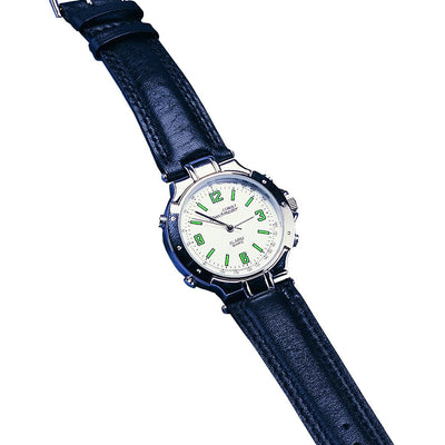 Talking Watch with Black Leather Strap