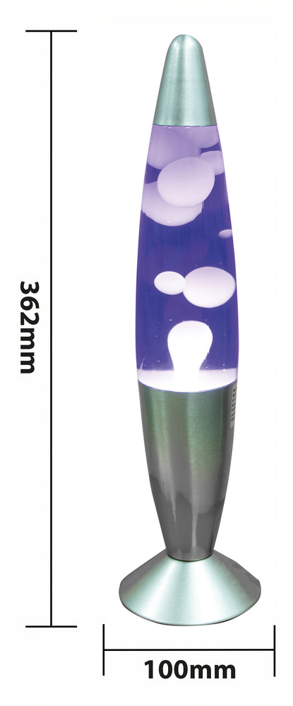 Lava Lamp with Silver Casing - 362mm x 100mm