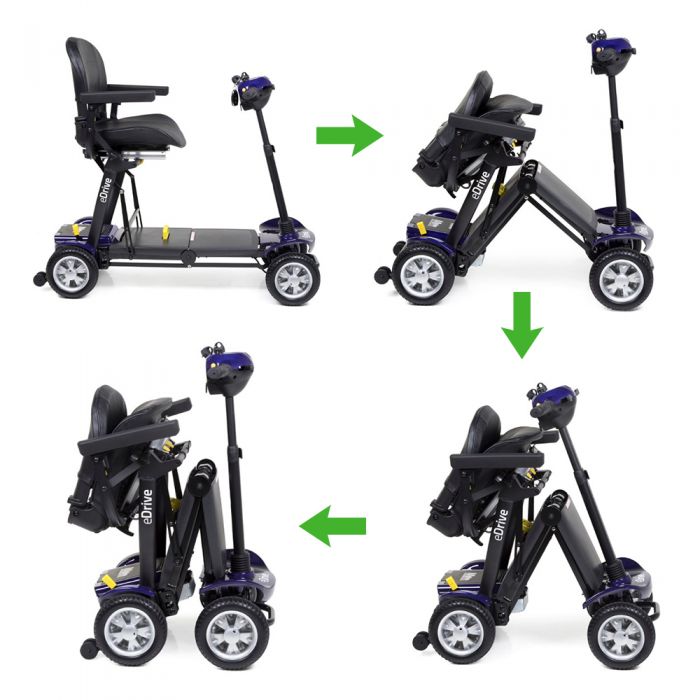 eDrive Electric Folding Mobility Scooter - automatic folding