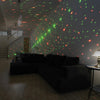 Laser Sky Projector in use, laser effect covering entire room