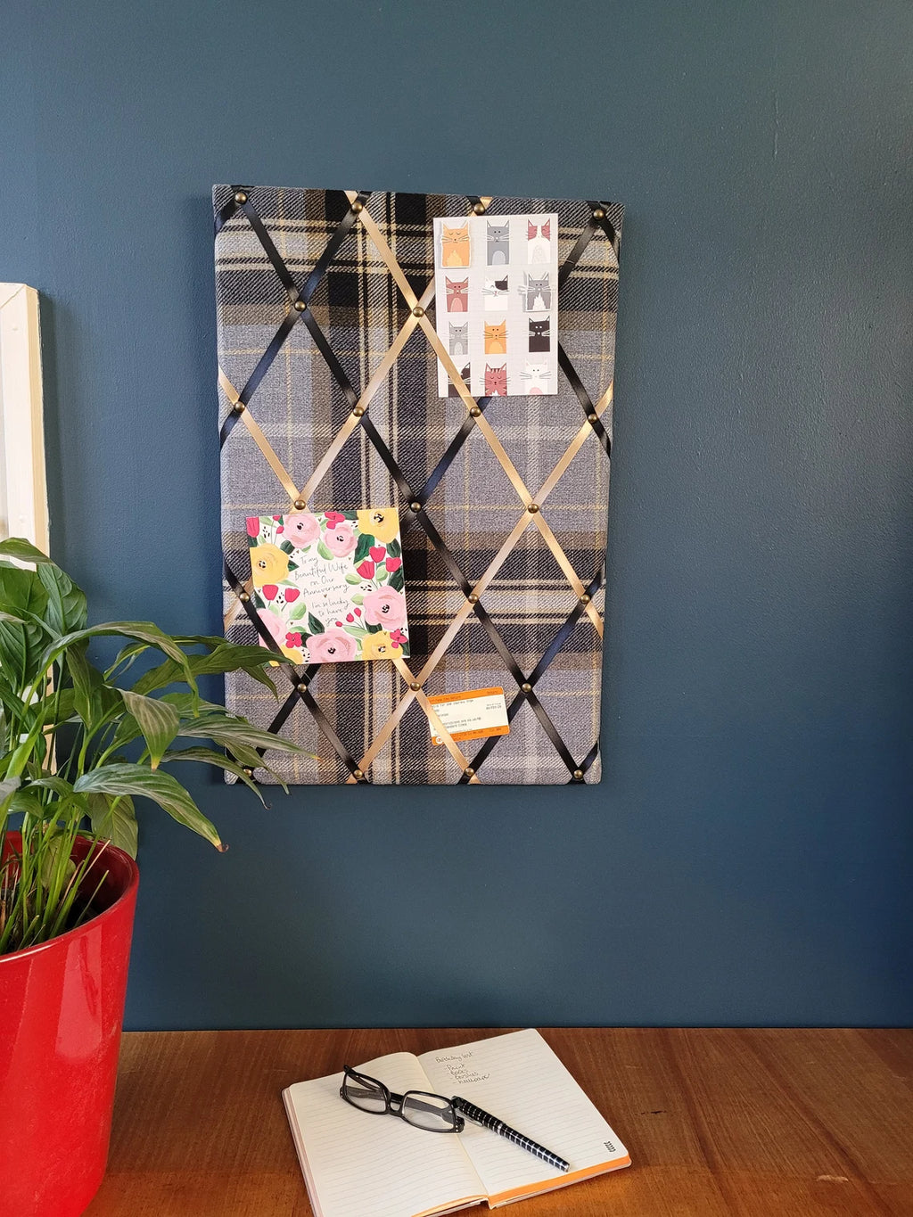 Fabric Notice Board - Beagle Tweed