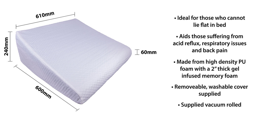 the measurements of the bed wedge pillow