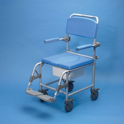 the Wheeled Attendant Deluxe Shower Commode Chair