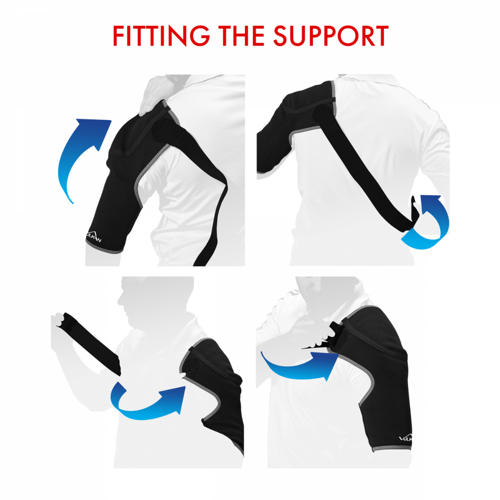 shows how to fit the Vulkan Classic Shoulder Strap Support