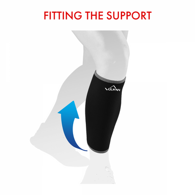shows how to fit the Vulkan Classic Shin & Calf Support
