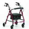 A front view of the Ruby Red 100 Series Four Wheel Rollator