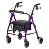 The purple coloured 100 series four wheel rollator 