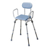 Compact Easy Perching Stool With Arms And Padded Back