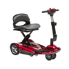 the image shows the dual wheel auto fold scooter in red