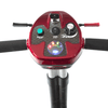 the image shows a close up of the steering section of the dual wheel auto fold scooter