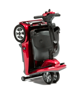 the image shows a dual wheel auto fold scooter