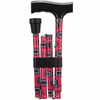 shows the  swirl design retro pattern walking stick when fully folded up