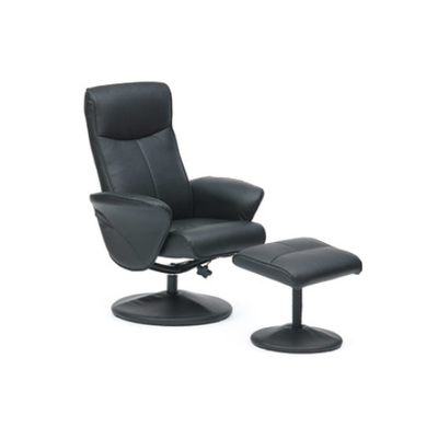 Soft Feel PU Swivel Recliner & Footstool