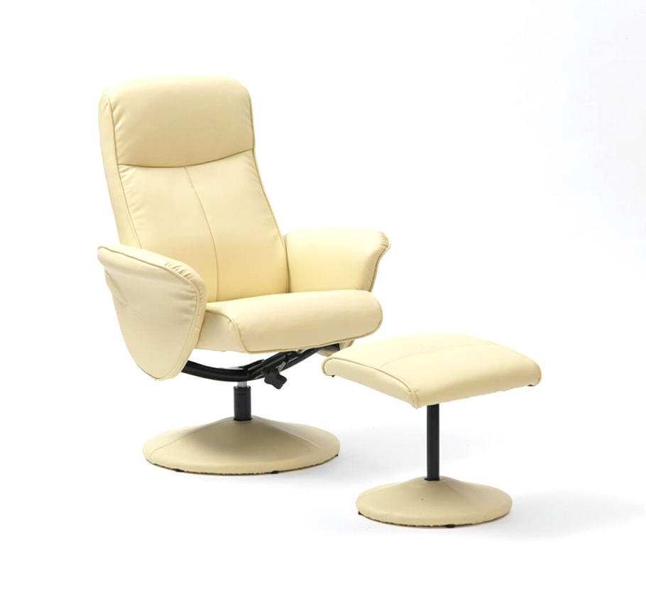 Soft Feel PU Swivel Recliner & Footstool