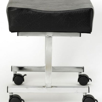 shows a side view of the adjustable height footstool