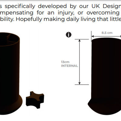 Leg-X measurements. 13cm Internal, 8.5 cm width, 20.5cm total height.