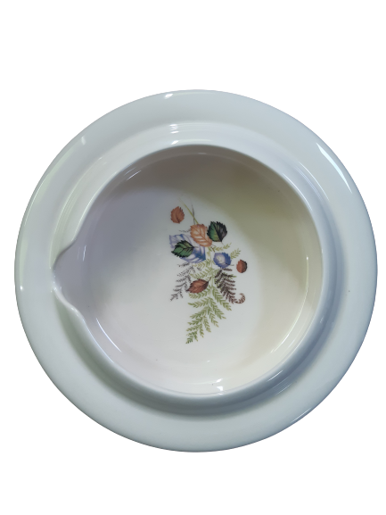 shows the secure grip half scoop plate/dish with fern pattern