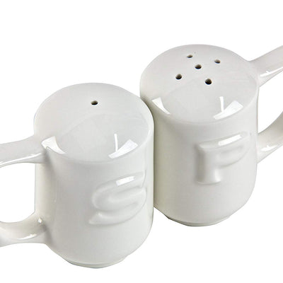 Wade Dignity One Handled Salt & Pepper Shakers – White