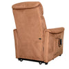 shows the rear view of the caramel coloured modena rise and recline chair