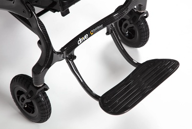 the image shows a close up of the footrest on the airfold powerchair
