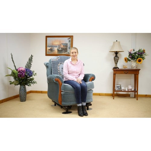 Alexander Universal Furniture Raiser being used on a chair in a living room