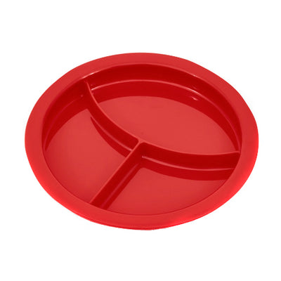 shows the divided plate in red