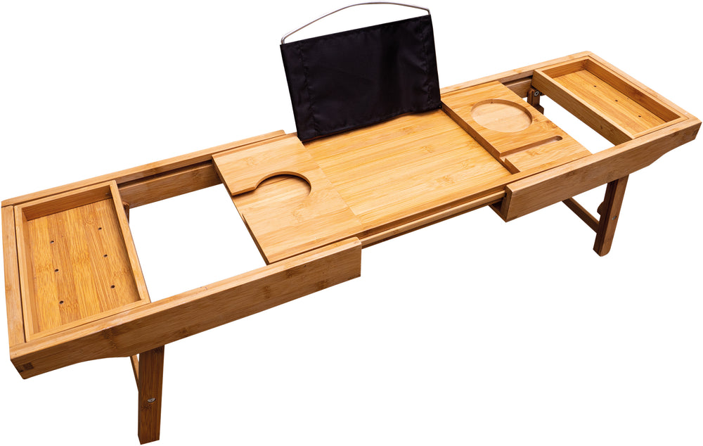 The Bed & Bath Tray with the sides extended and the legs folded down