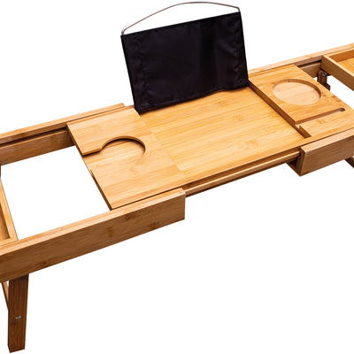 The Bed & Bath Tray with the sides extended and the legs folded down