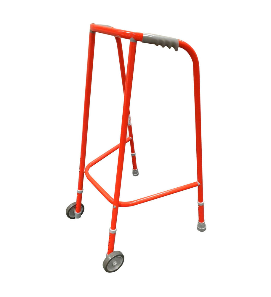 The Red Adjustable Height Wheeled Frame