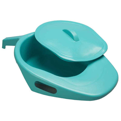 shows the green version of the Bed Fracture Pan with Lid