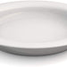 shows the ornamin dinner plate with sloped base in white