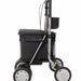 shows side view of the black carlett shopping rollator