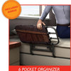 EZ Adjustable Bed Rail with Pouch from Stander graphic showing the 6 pocket organiser