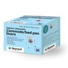 shows a box of 20 disposable commode / bed pan liners