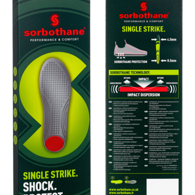 The box of the Sorbothane Single Strick insoles