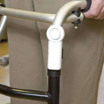 the image shows the mobility and toileting aid alarm attached to a walking frame