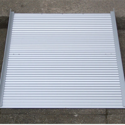 the image shows the roll up aluminium ramp